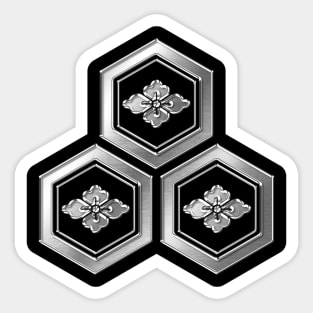 Azai Clan Kamon Silver Chrome Sticker